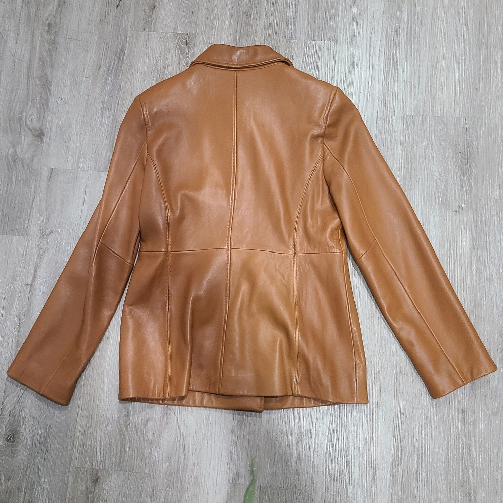 💢 Buy One Get One Of Equal Or Lesser Price - Classic Tan Leather Jacket - Picture 6 of 9